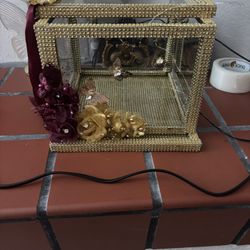 Gold And Wine Red Light Up Money Box 