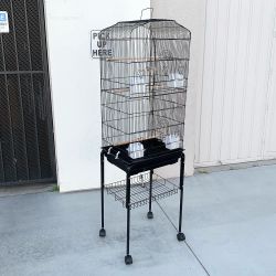 New in Box $60 Bird Cage 60” Tall Standing Parrot Parakeet with Rolling Stand 18x14x60 Inches