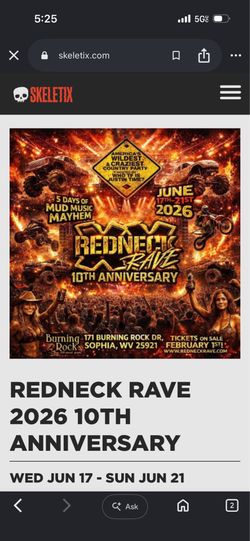 2 Tickets to Redneck Rave