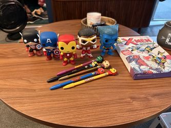 Marvel Funko Pop Figures, Pens & X-Men Book Bundle