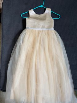 Girls dress size 7-8 champagne
