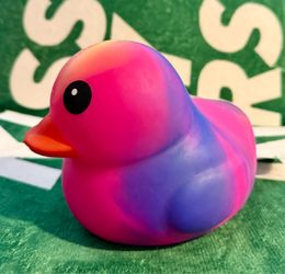 Sunny Days Viral Rainbow Jumbo Squeeezy Tye Dye Duck Squish Toy Squeezy TikTok