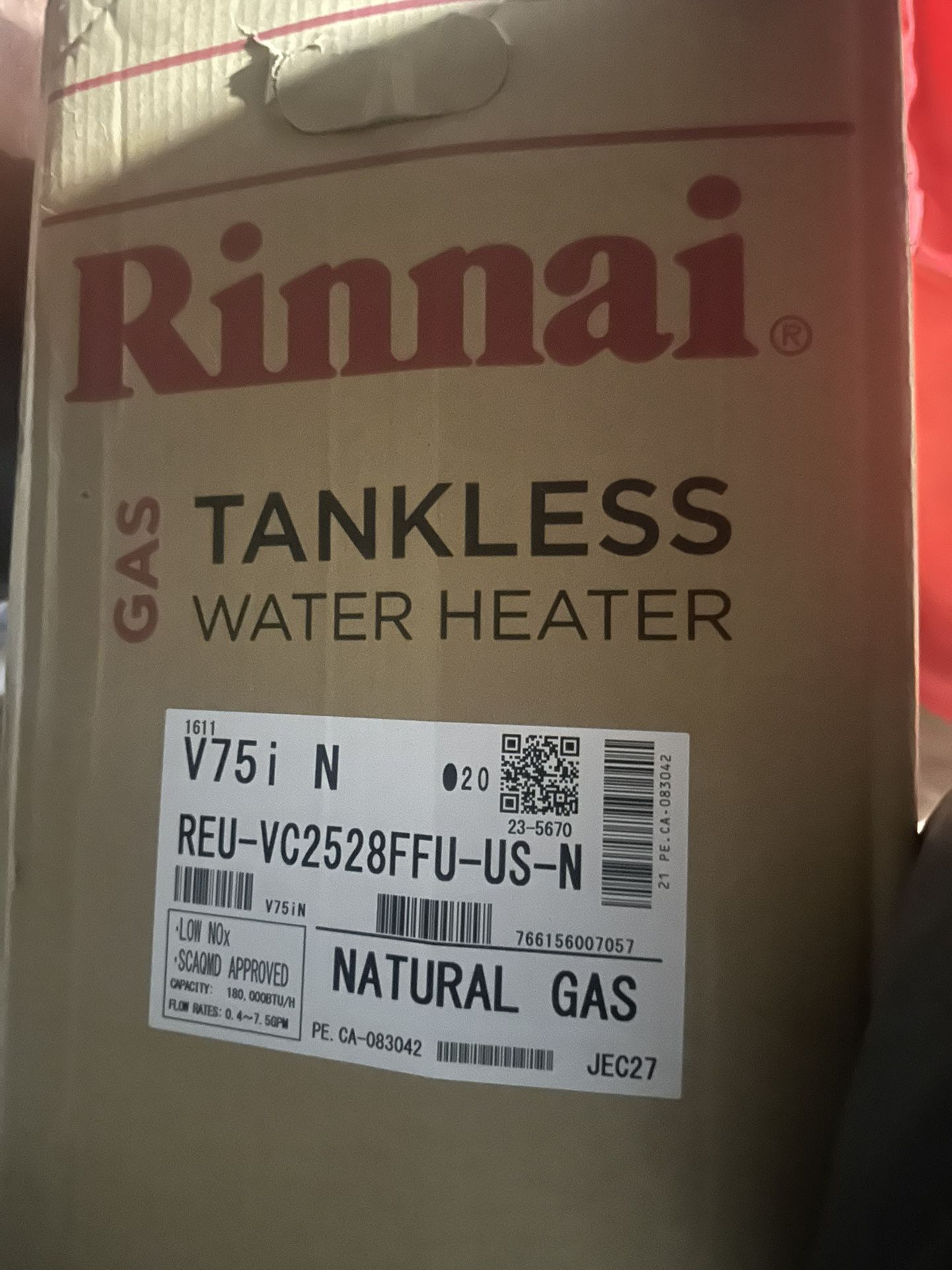Natural Gas Tankless Water heater