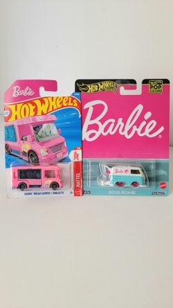 Hot Wheels Barbie Kool Kombi And Barbie Dream Camper 