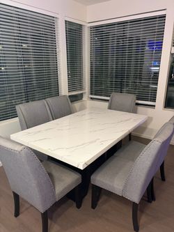 Dining table set 6 chairs and table