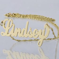 10k Gold Custom Personalized Name Necklace With Chain