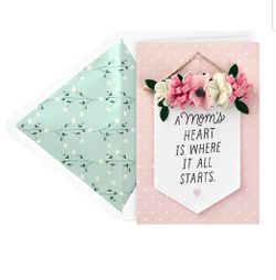 Hallmark Signature Mothers Day Card with Hangable Banner from Son or Daughter (Mom's Heart)