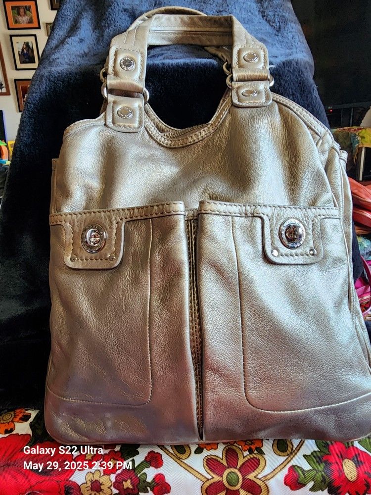 Stunning Bronze Leather Marc Jacobs Boho Bag Purse