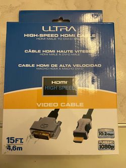 Ultra High-Speed HDMI Male to DVI-D Male Video Cable (15 Feet
