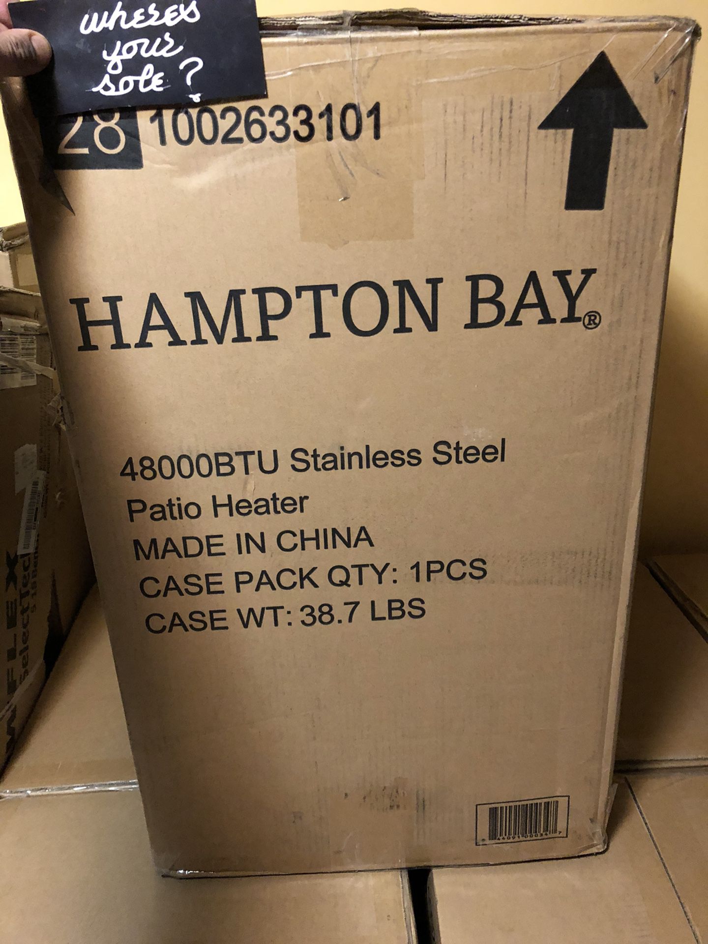 Hampton Bay 48000 BTU Stainless Steel propane Patio Heater New in box