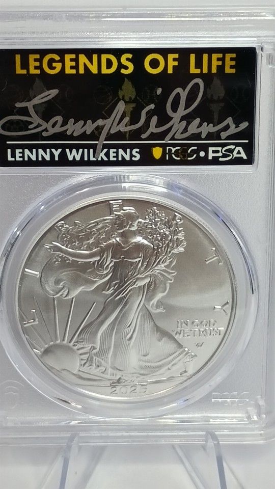 2025 $1 Silver Eagle 1oz PCGS MS70 First Strike Legends of Life Lenny Wilkens