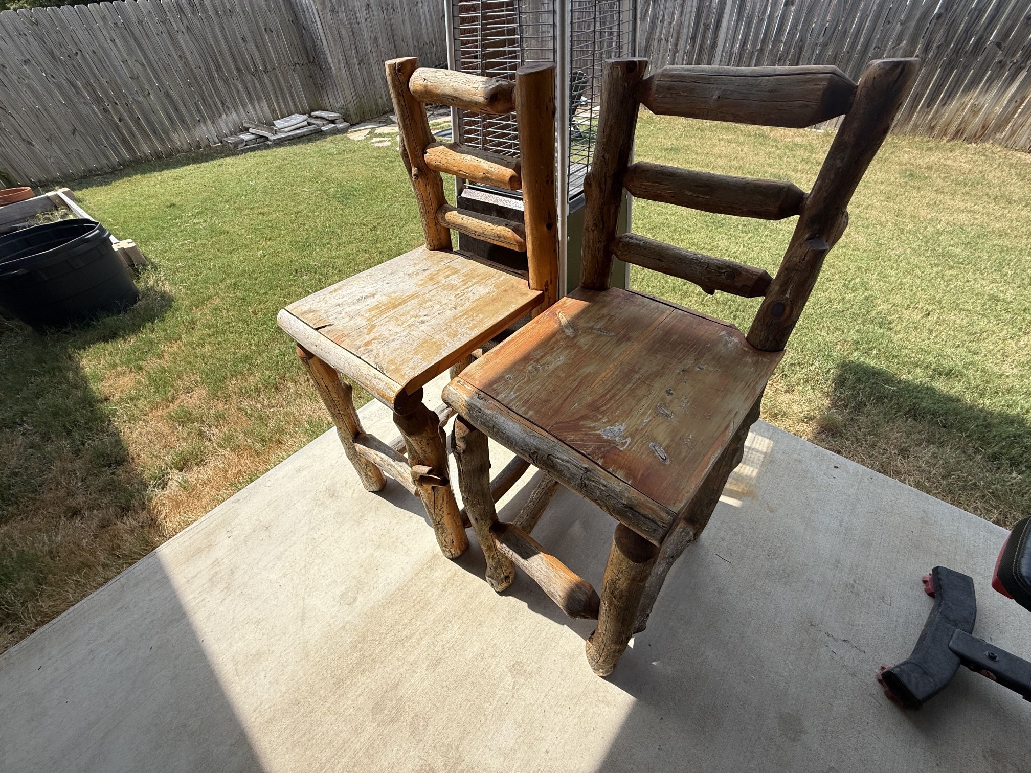 Cedar Log Chairs (Pair) β Rustic Cabin Style - $350 OBO
