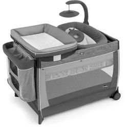 Chicco Playard Portable Crib, Changing Table, Grey
