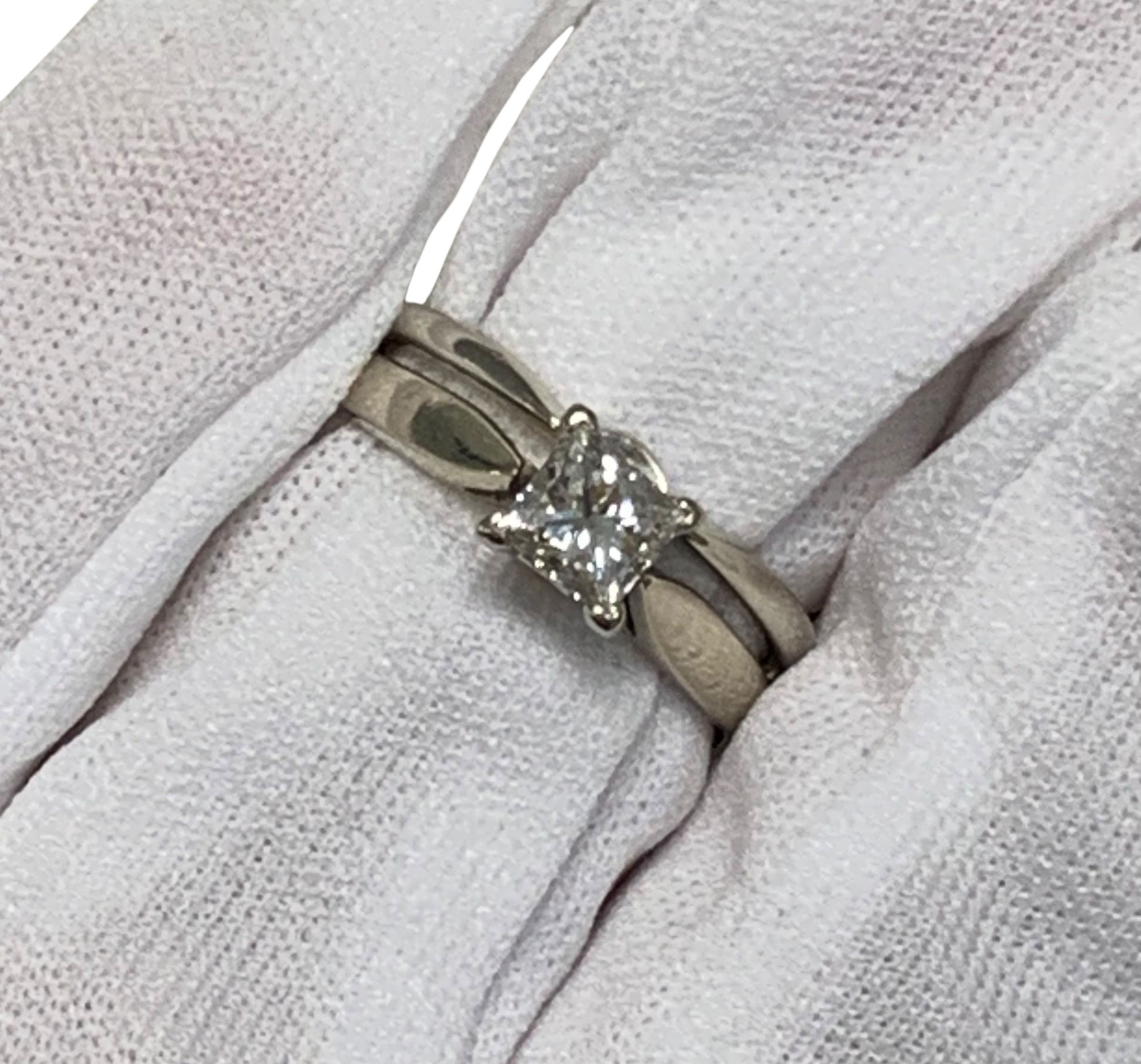 White gold diamond wedding set #31285