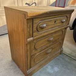 Three Drawer Oak Chest 30 Inches Tall 30 Inches Wide 18 Inches Deep