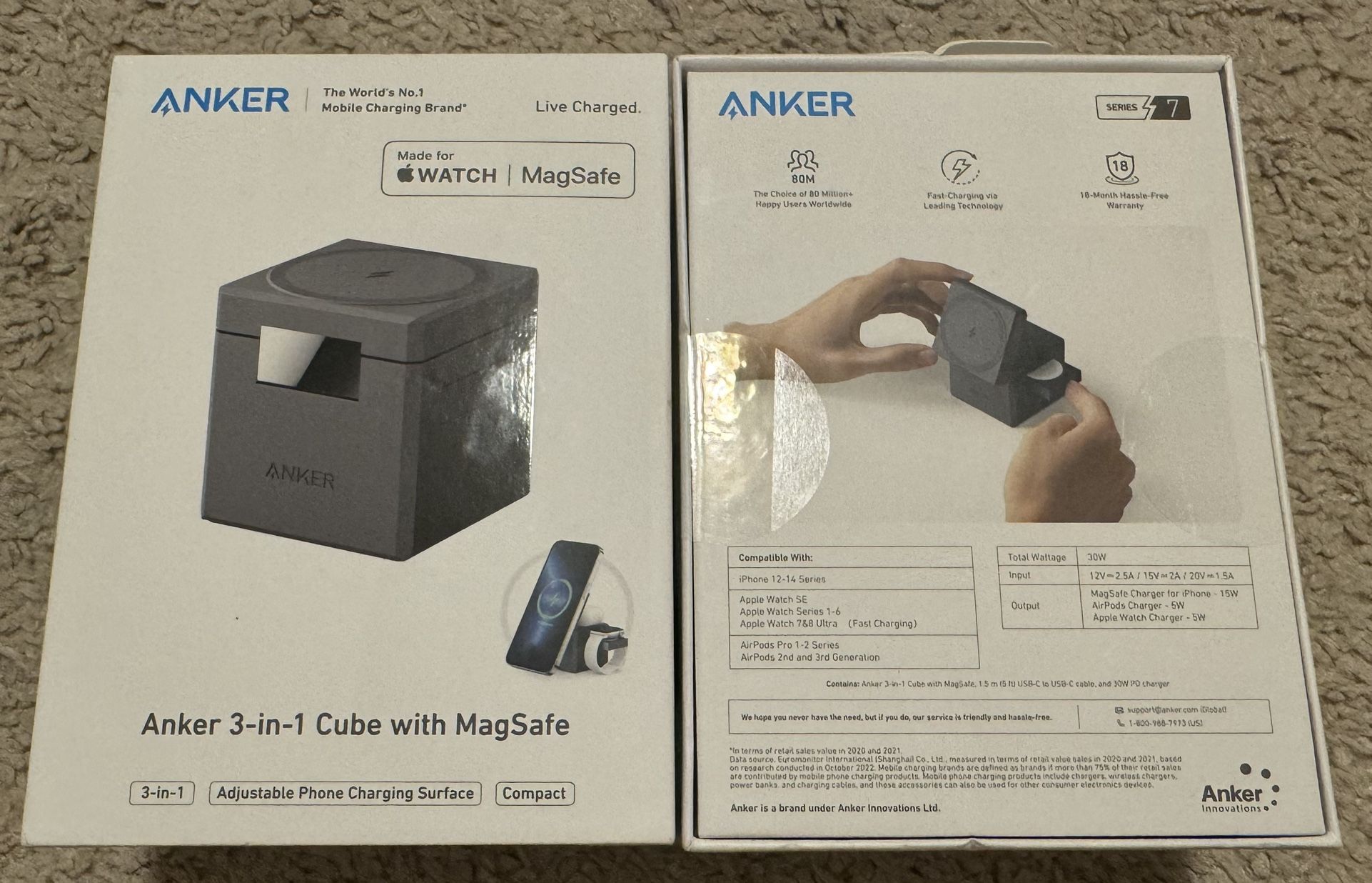 Anker 3 In 1 MagSafe Charging Cube For iPhone, AirPods, and Apple Watch