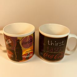 Set/2 Vintage 1995 Coca-Cola Coffee Mug by Enesco