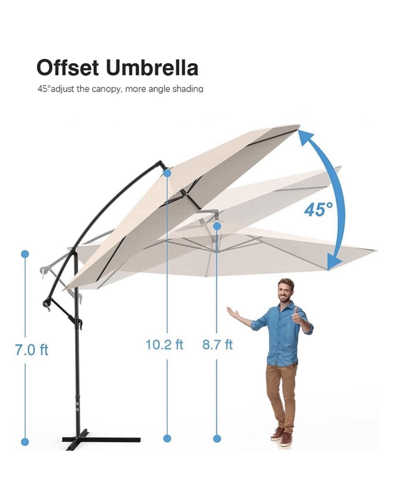 Brand New Patio Umbrella With Cross Base Stand 