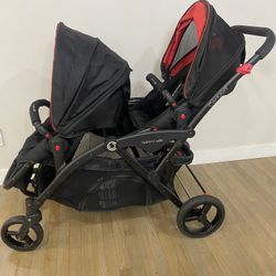 Versatile double stroller barley used