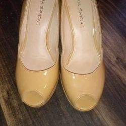 Via Spiga Tan Leather Women's Heels Sz.8