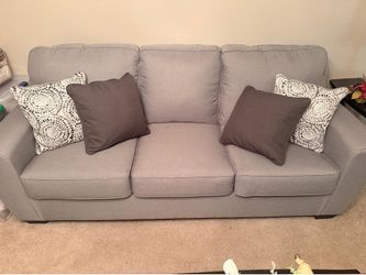 2 piece light grey sofa/loveseat