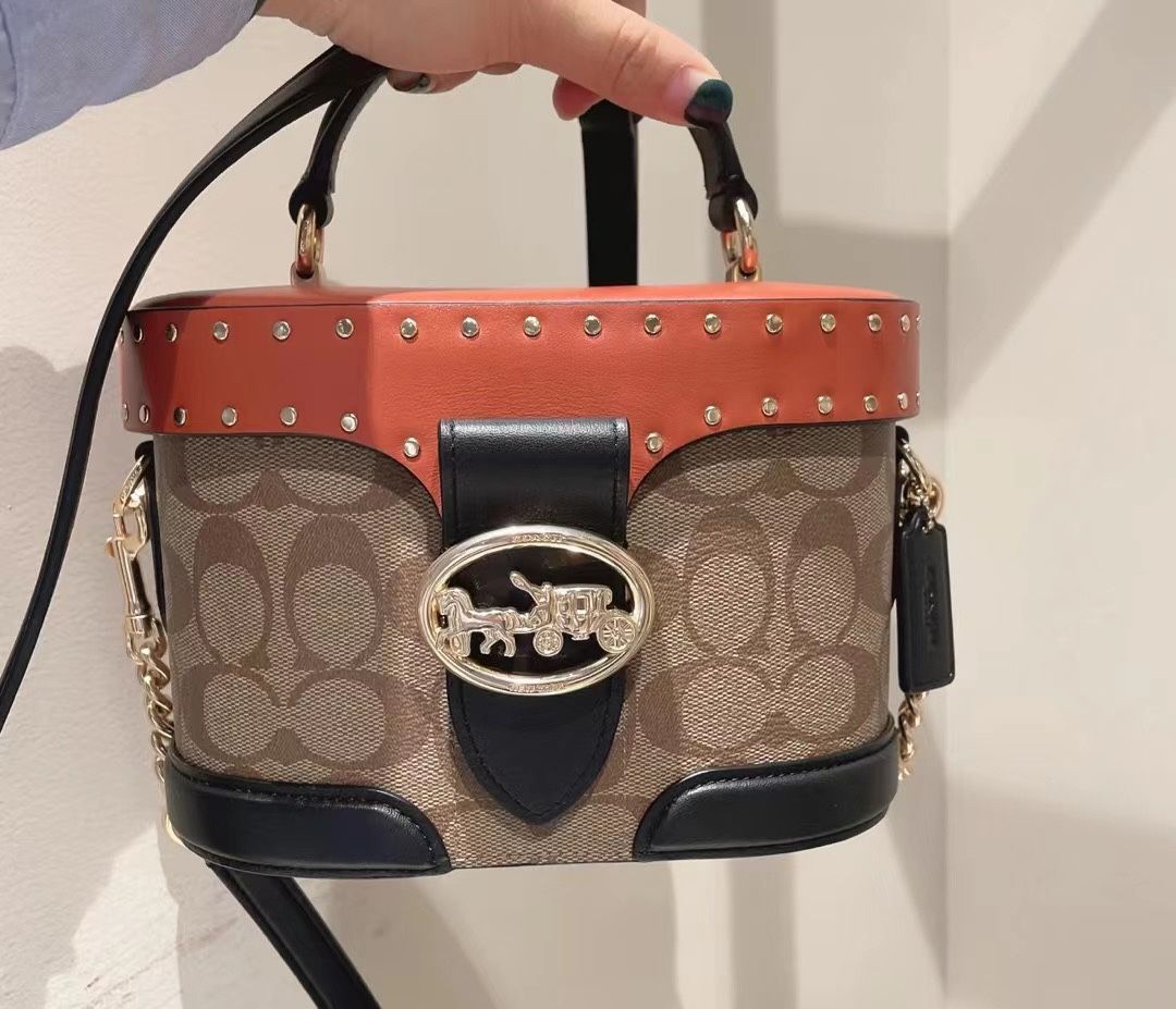 Coach  Georgie Gem Crossbody In Colorblock Signature Canvas With Rivets