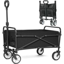 236
Upgo Collapsible Foldable Wagon, Beach Cart Large Capacity, Heavy Duty Folding Wagon Portable, Collapsible Wagon for Sports, Shopping, Camping