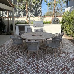 Round Teak Dining Table 71”