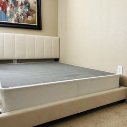 Selling queen white bed frame