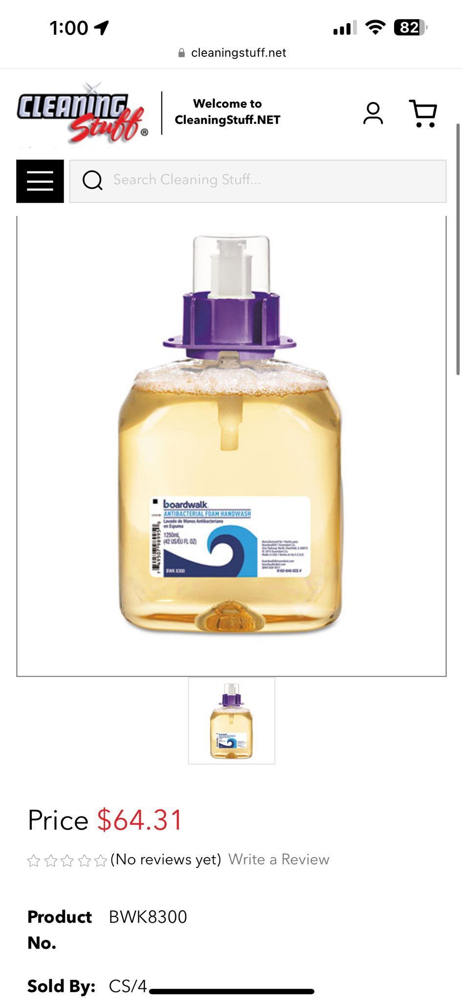 $40 Per Box of Boardwalk ANTIBACTERIAL FOAM HANDWASH