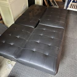 2 Black Convertible Folding Sofas