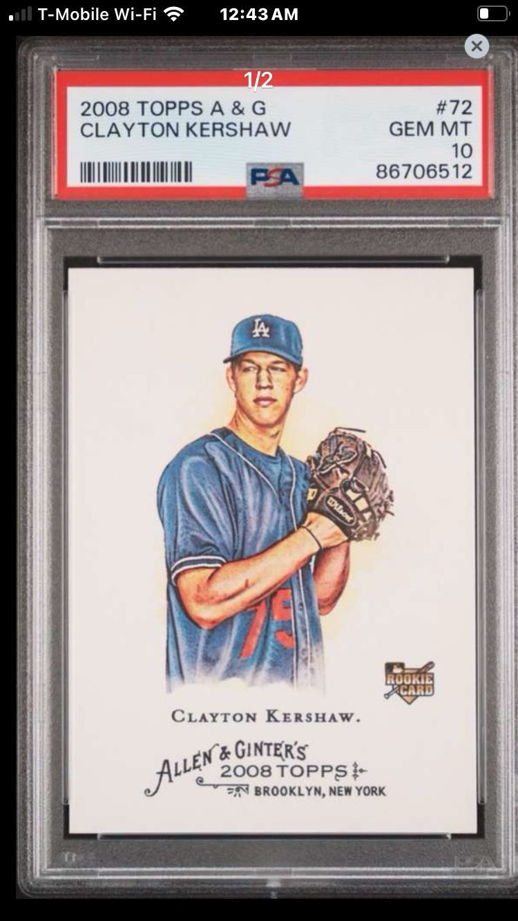 Clayton Kershaw RC 2008 Topps Allen & Ginter #72 PSA 10