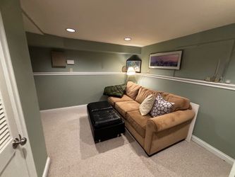 Brown/Tan suede couch