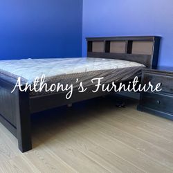 Solid Wood Full Bed & Bamboo Mattress 
