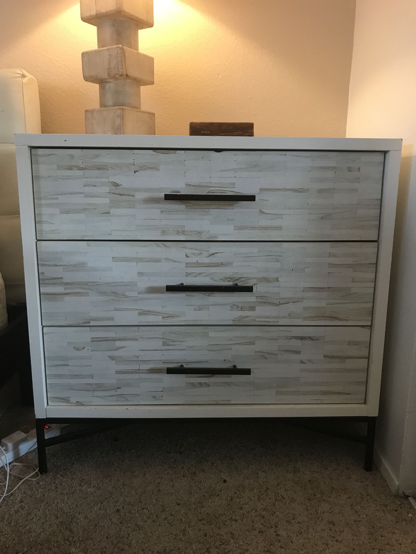 West elm wood tiled deals 3 drawer dresser