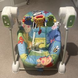 Fisher Price Baby Swing with 5 speed settings and music and vibration.