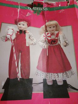 2pc 24in Girl Boy Aminated Holiday Dolls 10 Firm Look My Post Alot Items Must Go Moving Thumbnail
