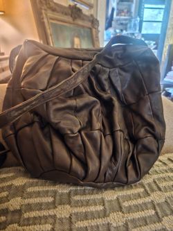 Buttery Soft Rich Brown Leather Quilted, Crossbody Hobo Bag