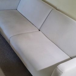 Cream White Fabric Sofa