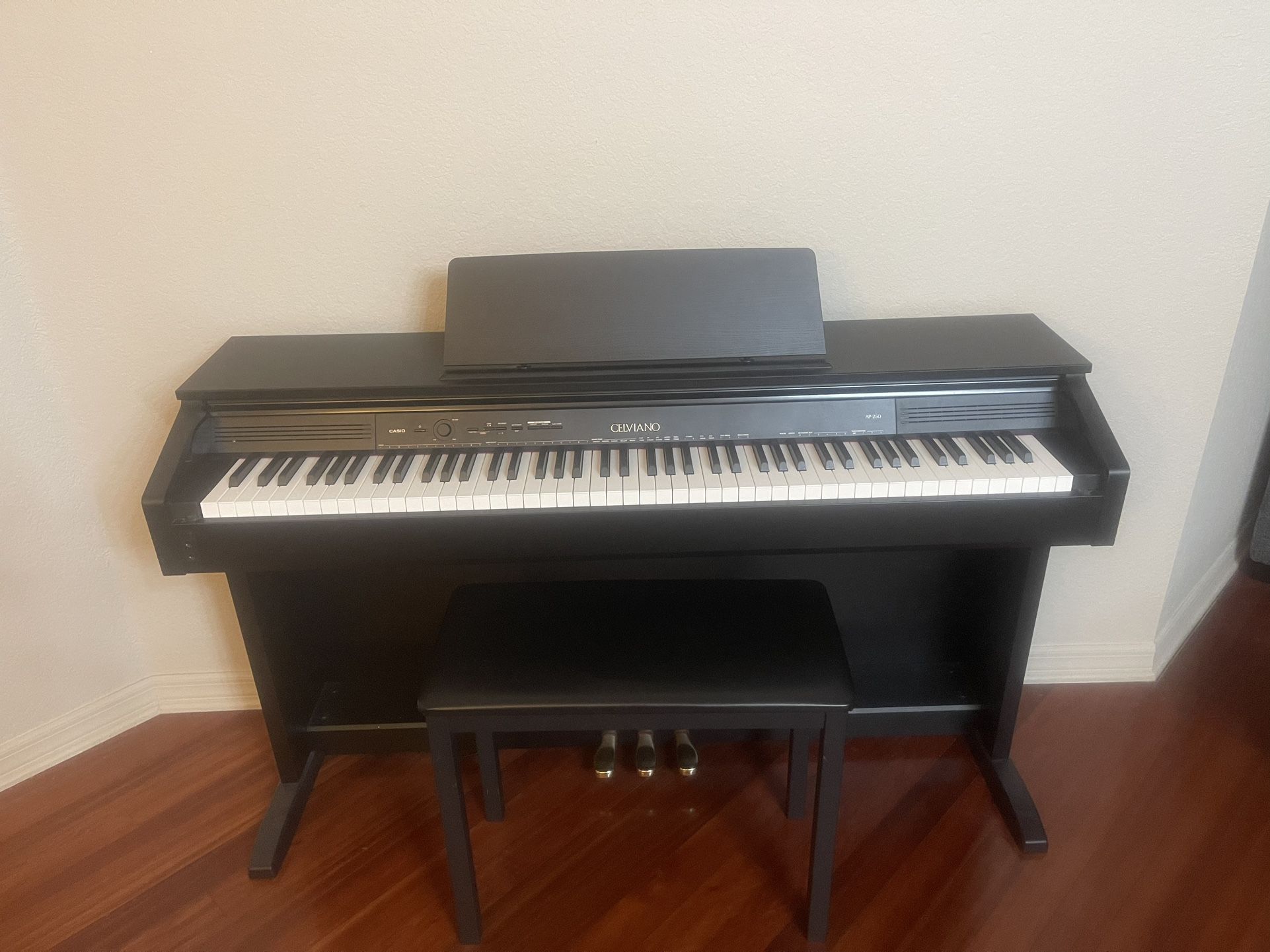 Casio AP250 Celviano 88-Key Digital Piano bundle with Bench - $500 (Tampa Downtown Harbour Island)