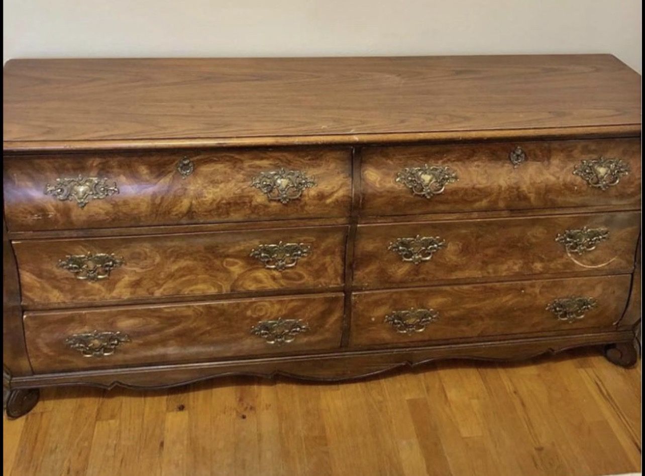 Set of Collectible Vintage Henredon Burl Wood Bombay Furniture