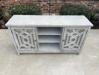 Light Gray Mirrored Media Stand / Media Console / TV Stand / TV Console