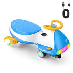 FanttikRide 2 in 1 Ultra Electric Wiggle Car with Pedal, Kids Car, MagicMute Motor Swing Car, 2 Speeds, 9 Color Modes, Digital Display, Bluetooth, for
