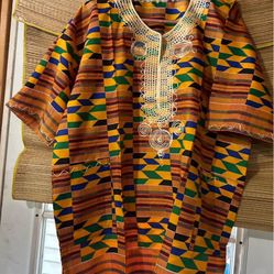African Authentic Kente Men Shirt 