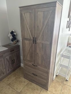 Rustic Farmhouse Armoire with Drawers