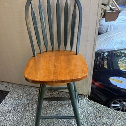Vintage 1970S Tall Barstool Green
