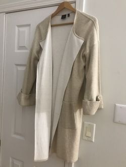 New cotton&wool white&beige cardigan, M/L