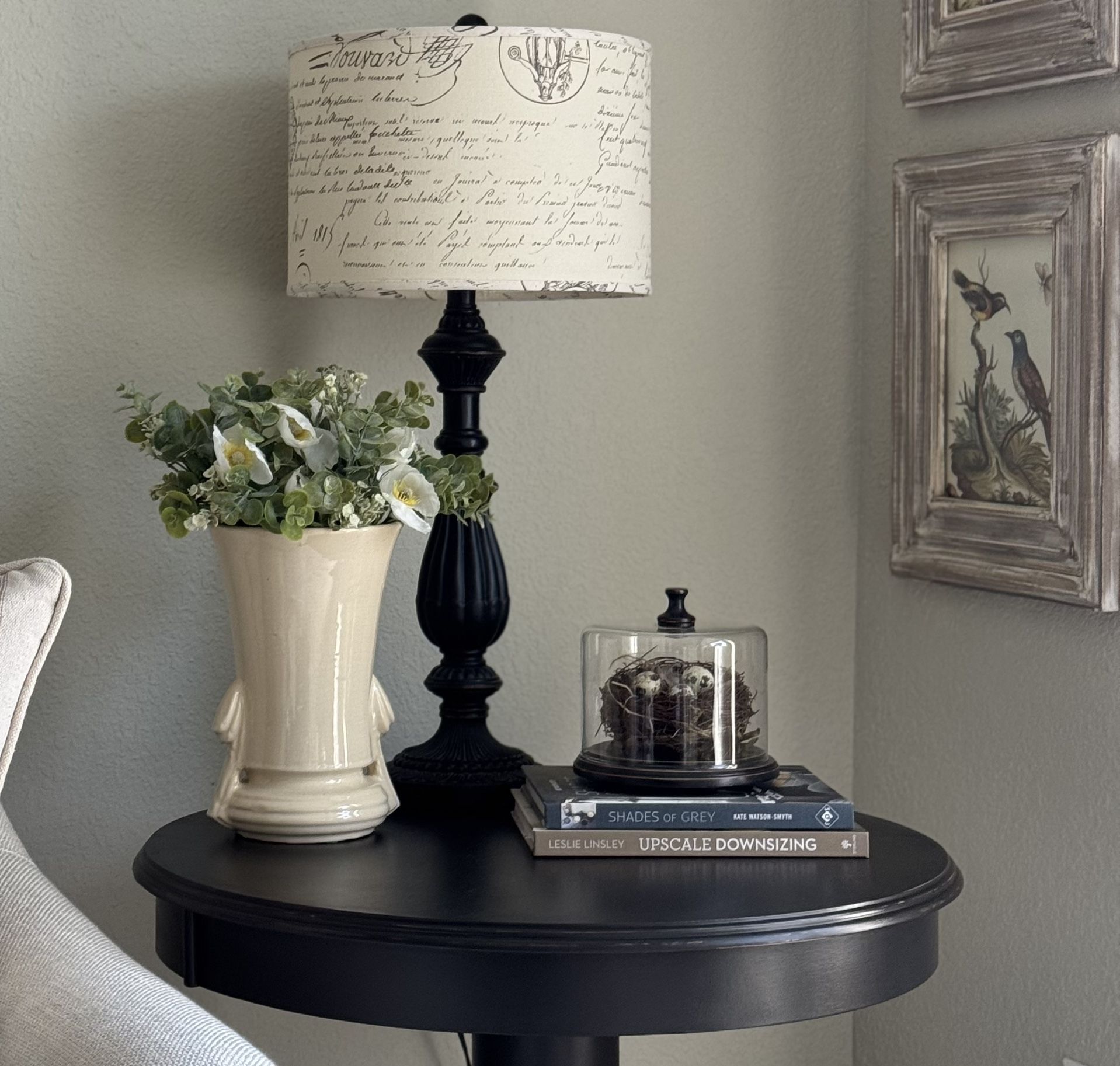 Wood Side Table•End Table•Black• Sturdy With Tight Joints• 26 Inch Round Top•25.6 Inches Tall