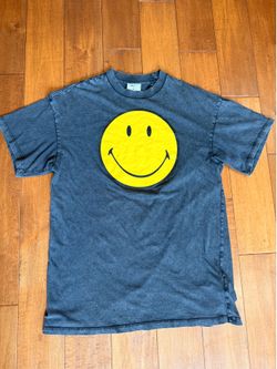 Smiley x H&M Logo Graphic oversize Gray Crew Neck Tee Men's S