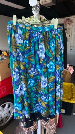 Blue floral skirt